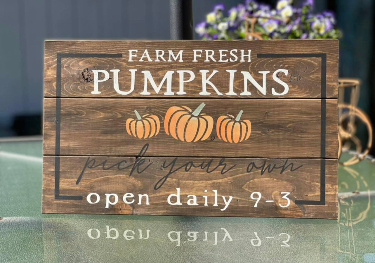 Farm fresh pumpkins open daily