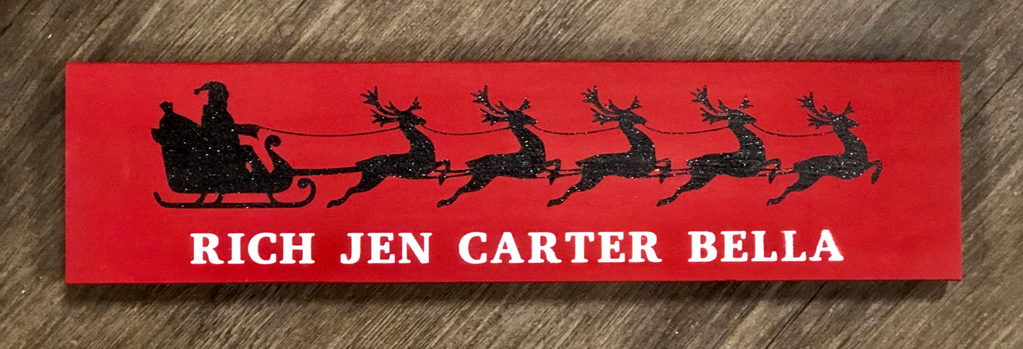 Personalized Santa Sleigh Plank