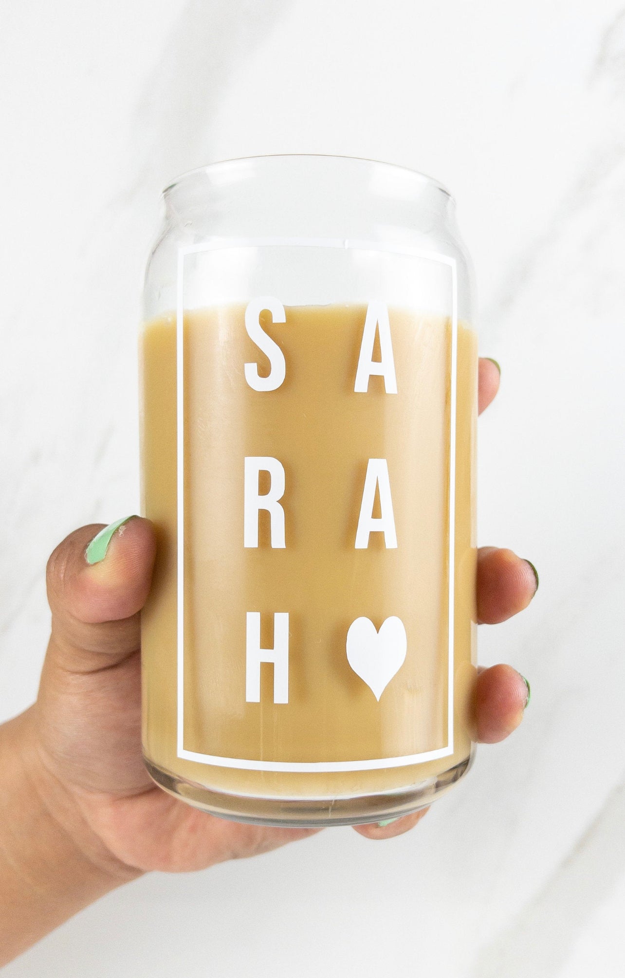 Can Glasses with Bamboo lid and straw