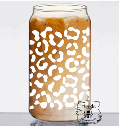 Can Glasses with Bamboo lid and straw