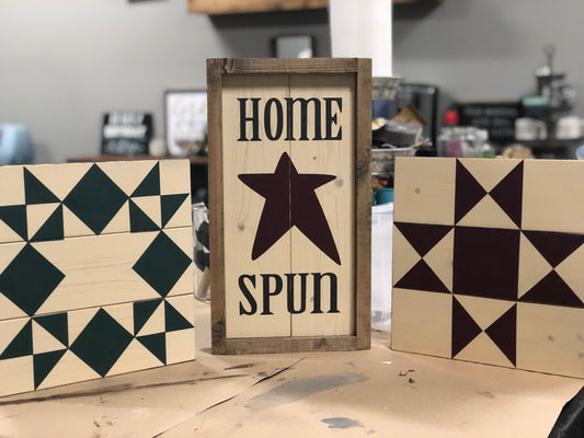 Home spun and quilting square set
